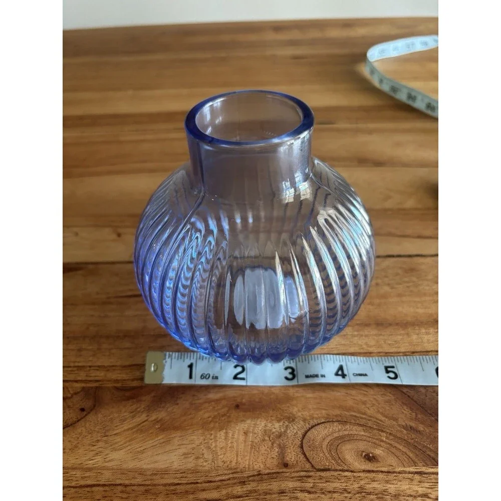 4‑Pack Round Glass Vase – Blue – Room Essentials – 4.5